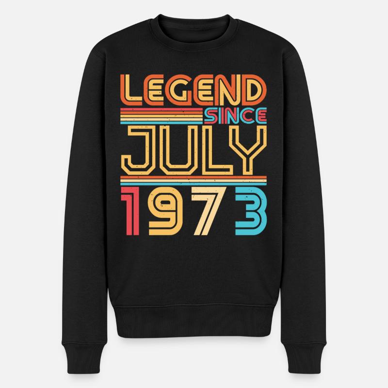 1973 Juli Retro - Männer Premium Bio Pullover - Schwarz