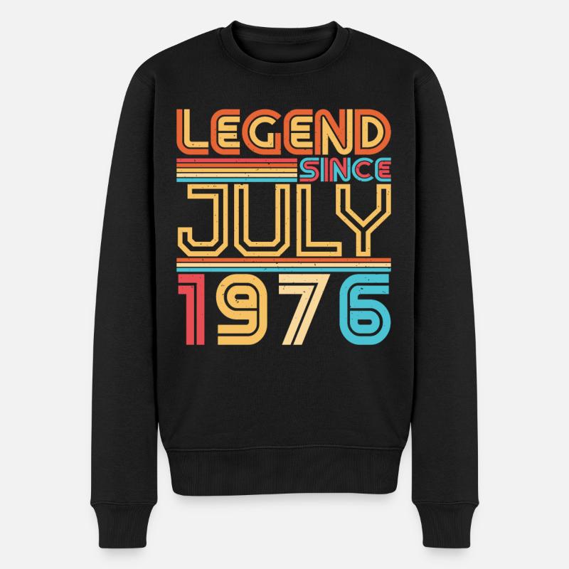 1976 Juillet Rétro - Pull Premium bio Homme - noir