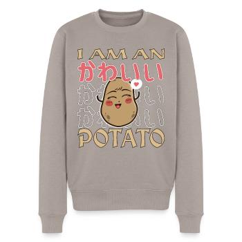 I Am Kawaii Potato Funny Anime Potato - Men's Premium Organic Jumper - taupe - Front - Nico (187cm)