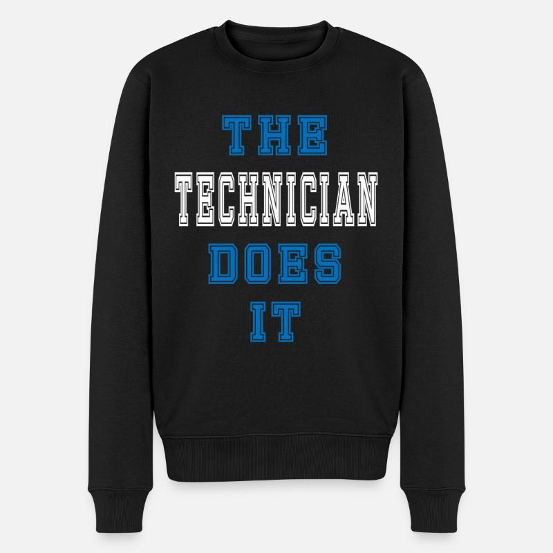 The Techniker does it Techniker Geschenk - Männer Premium Bio Pullover - Schwarz
