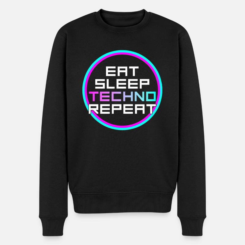 manger du sommeil techno répéter - Pull Premium bio Homme - noir