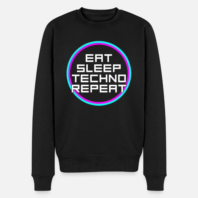 manger du sommeil techno répéter - Pull Premium bio Homme - noir