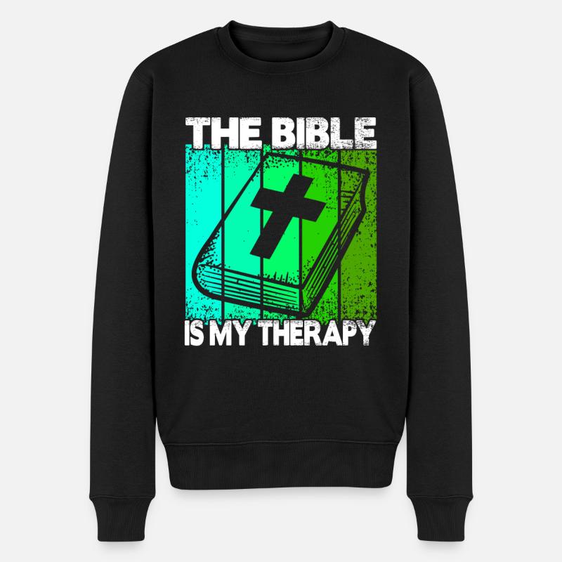La Bible est ma thérapie - Pull Premium bio Homme - noir
