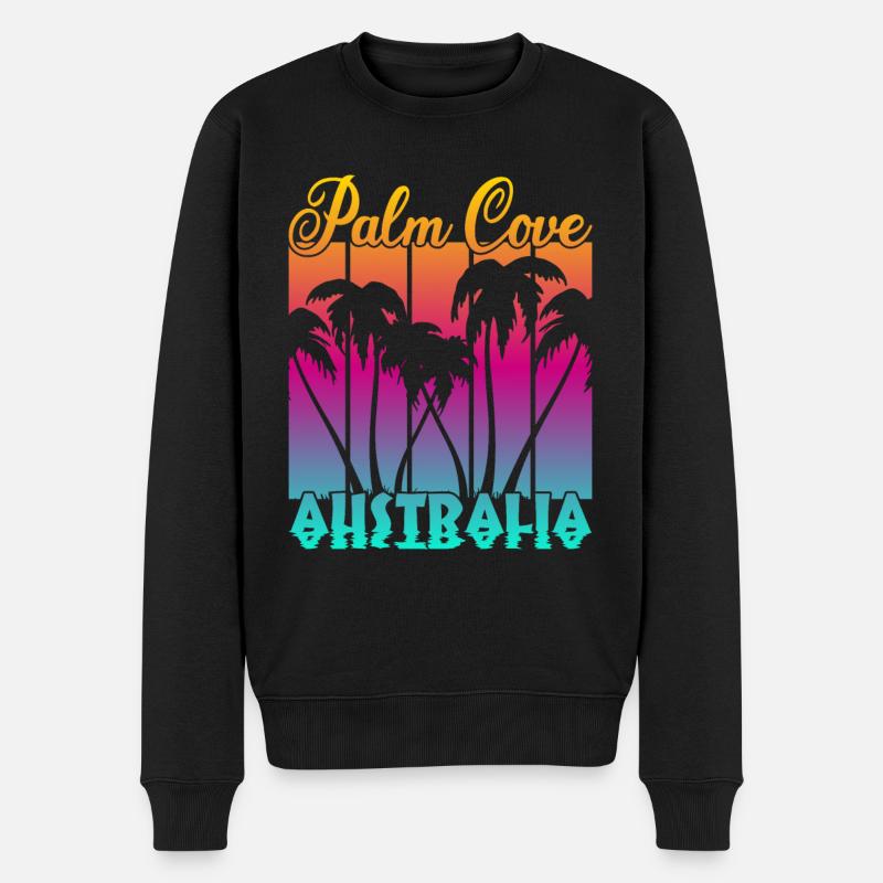 Palm Cove Australia - Männer Premium Bio Pullover - Schwarz