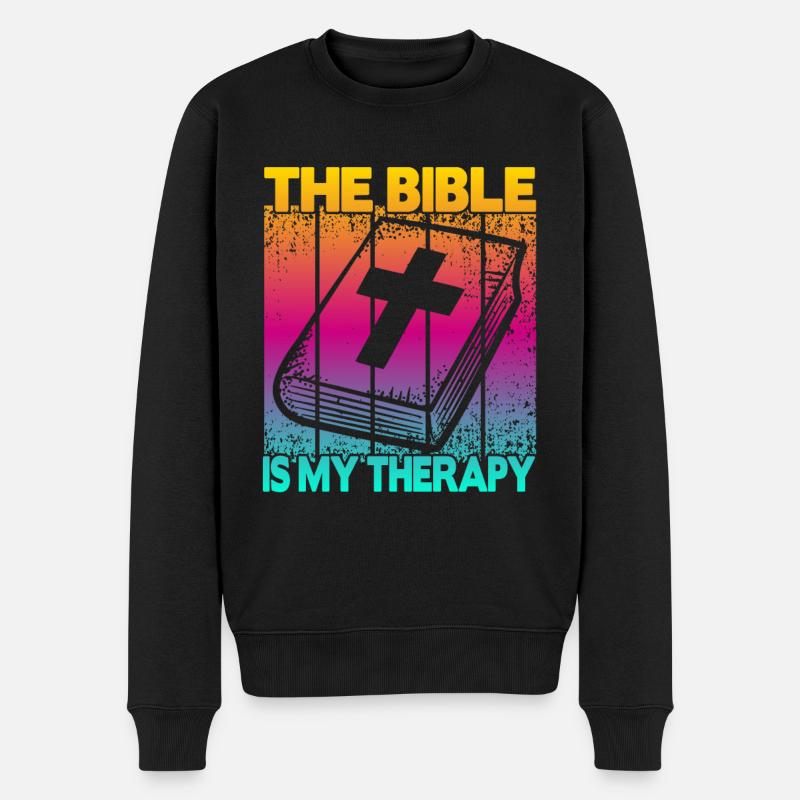 La Bible est ma thérapie - Pull Premium bio Homme - noir