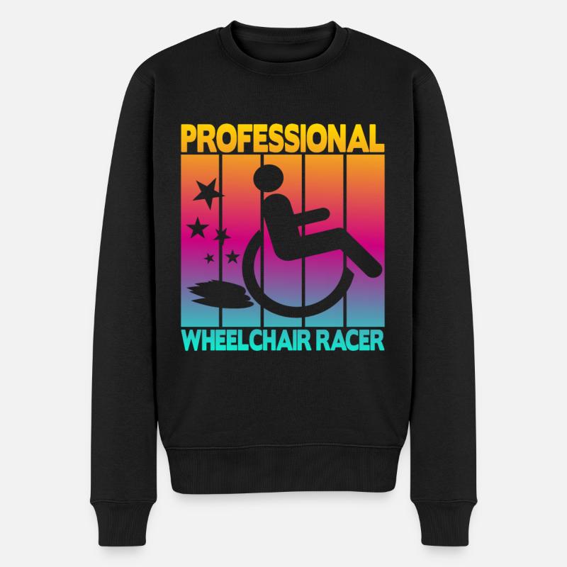 Coureur professionnel en fauteuil roulant - Pull Premium bio Homme - noir