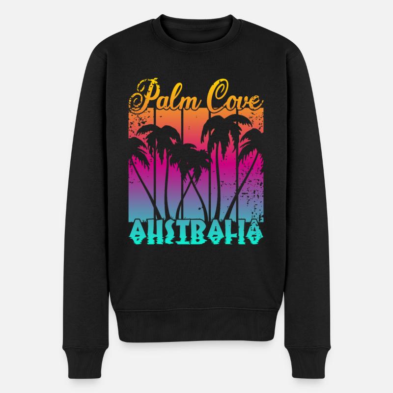Palm Cove Australia - Männer Premium Bio Pullover - Schwarz