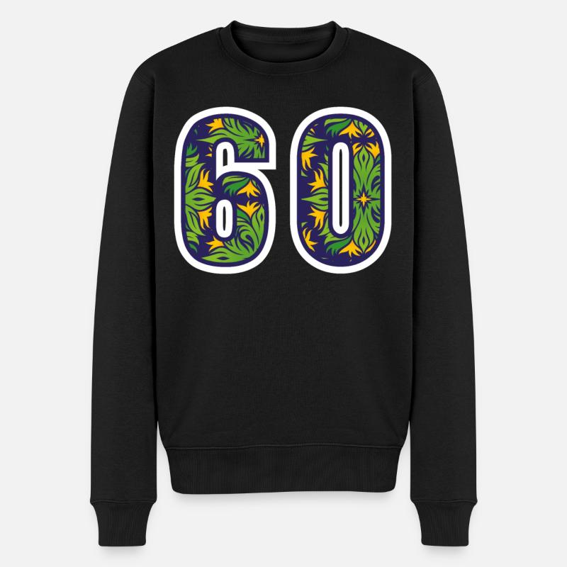60 Nombre Vert - Pull Premium bio Homme - noir