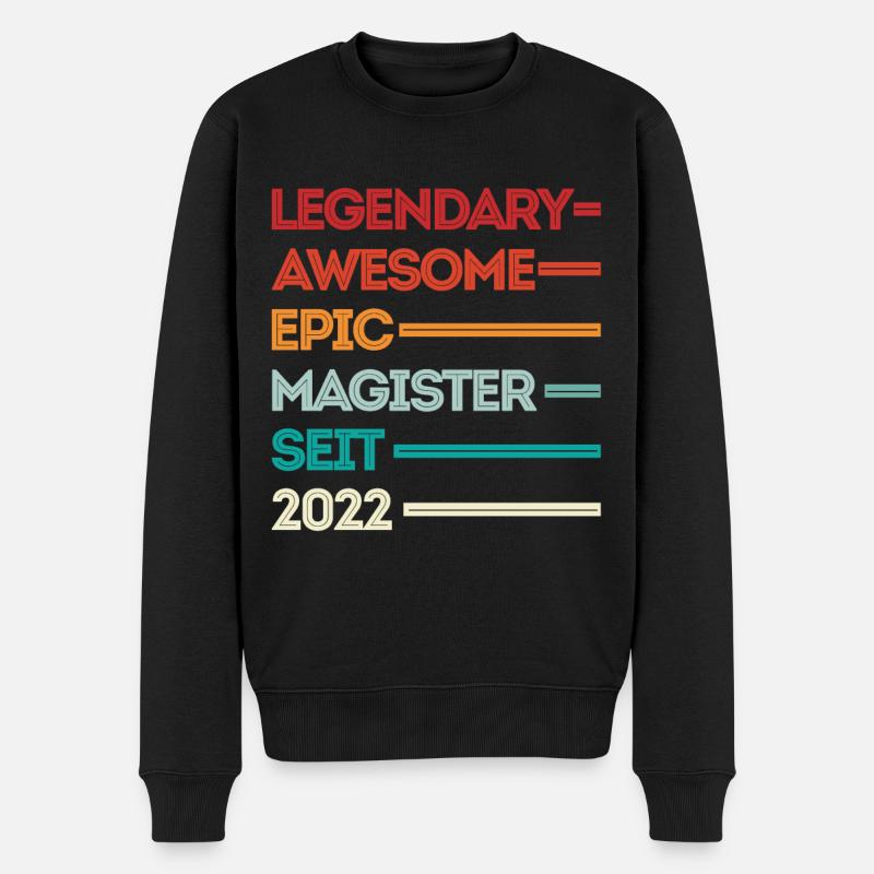 Magister 2022 Spruch Magisterabschluss - Männer Premium Bio Pullover - Schwarz