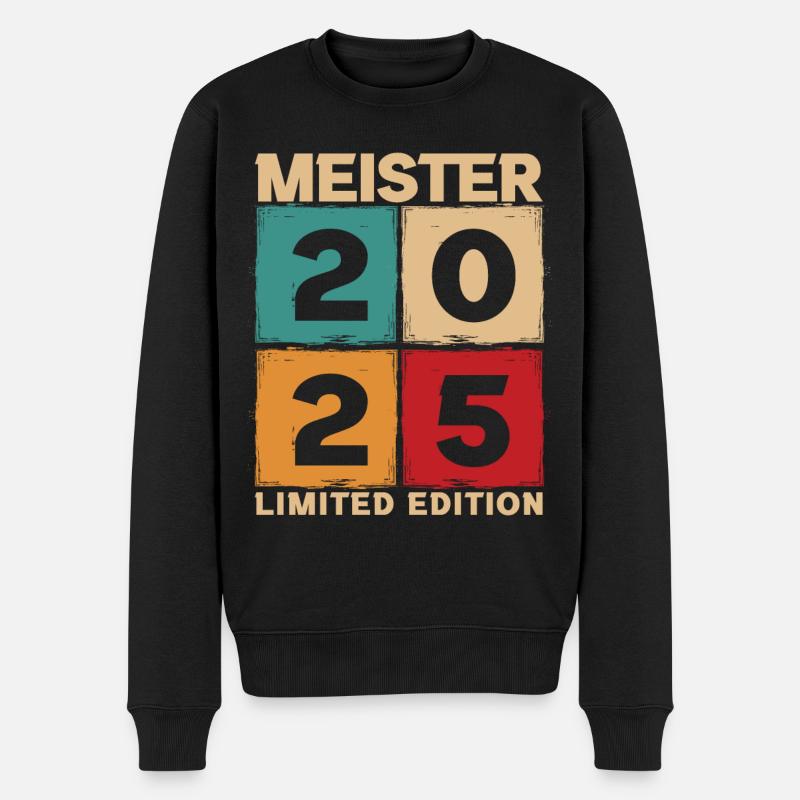 Meister 2025 Mechaniker Meistertitel Geschenk - Männer Premium Bio Pullover - Schwarz