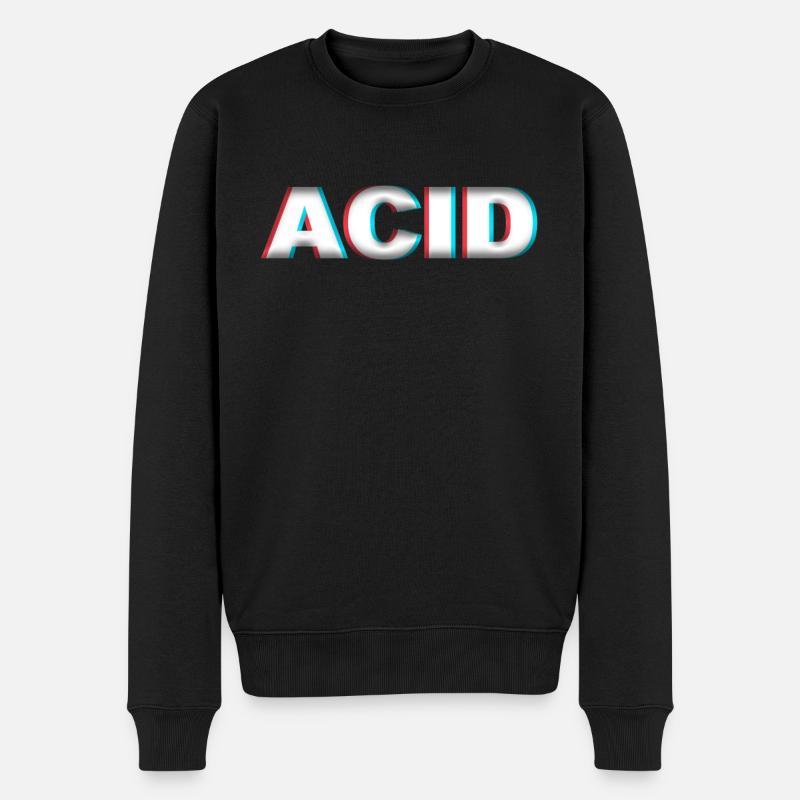 Techno Acid - Männer Premium Bio Pullover - Schwarz