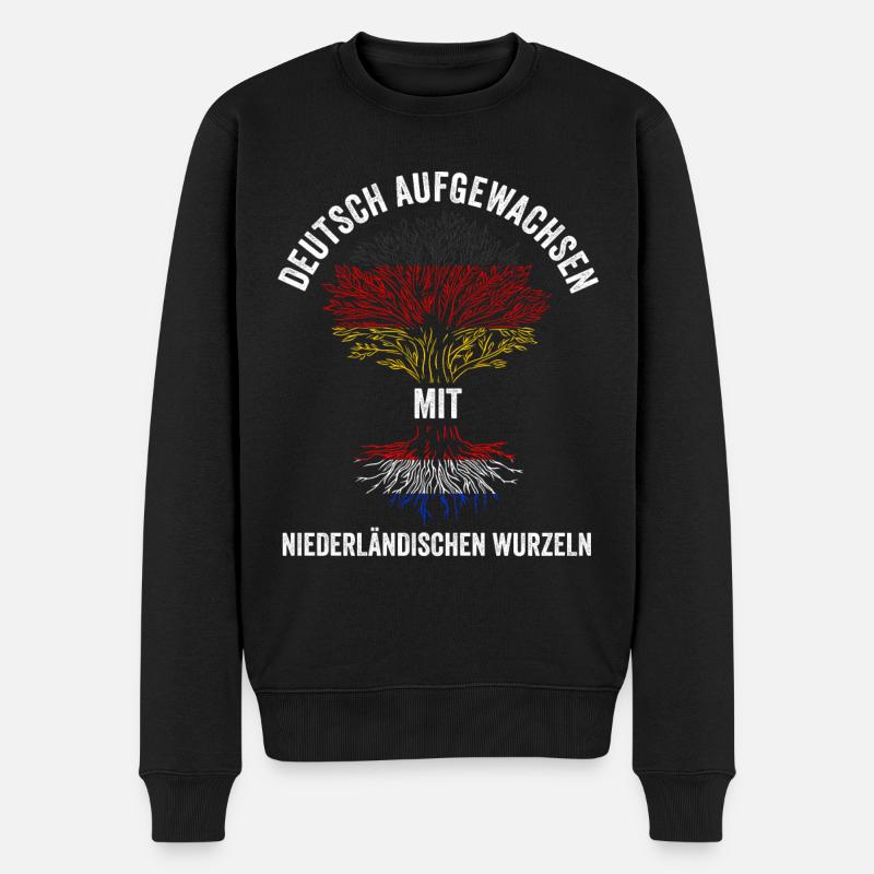 Holland Deutschland Niederländer Niederlande - Männer Premium Bio Pullover - Schwarz