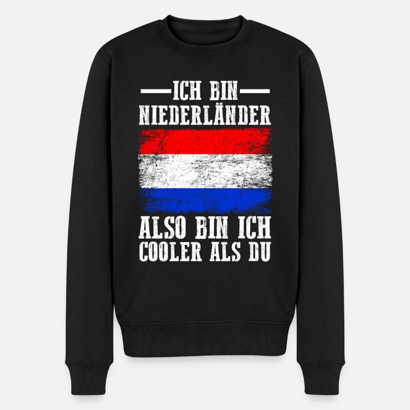 Holland Niederlande Niederländer Niederländisches - Männer Premium Bio Pullover - Schwarz