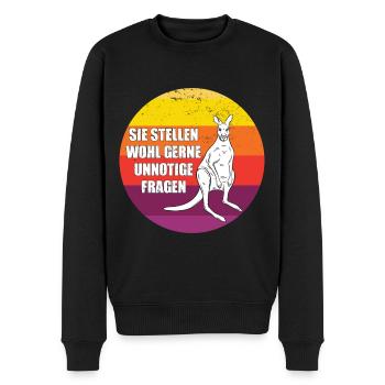 Känguru Retro Beuteltiere Australien - Männer Premium Bio Pullover - Schwarz - Vorne - Nico (187cm)