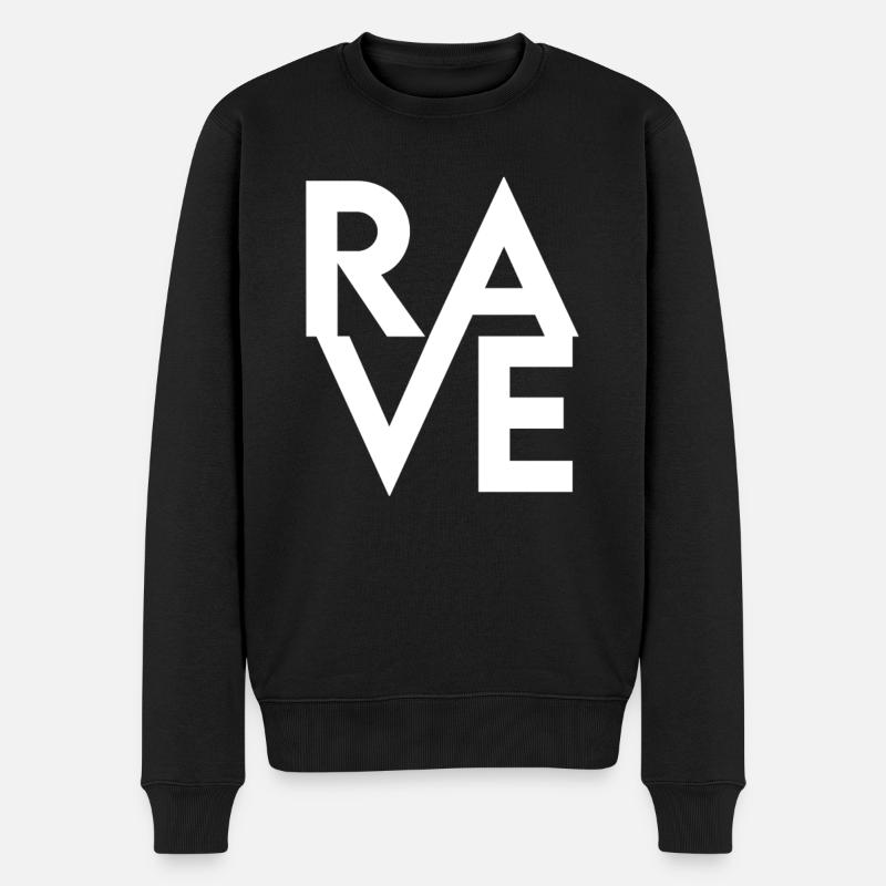 Rave Raver - Männer Premium Bio Pullover - Schwarz