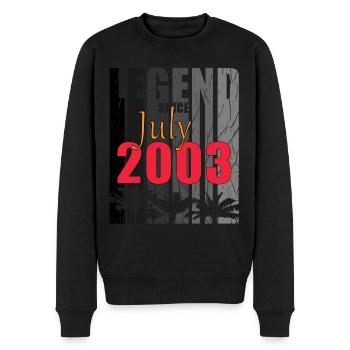 Baujahr 2003 Juli geboren Geschenkidee - Männer Premium Bio Pullover - Schwarz - Vorne - Nico (187cm)