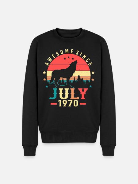 1970 En juillet Wolf - Pull Premium bio Homme - noir