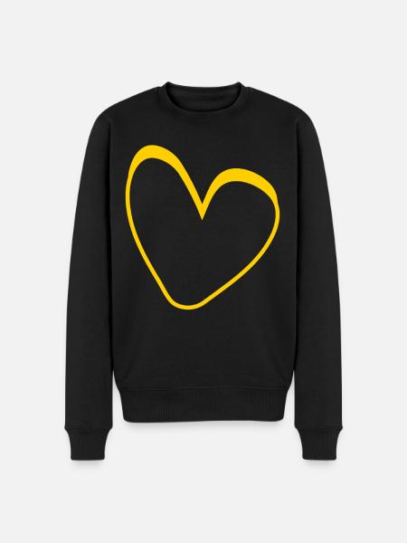 Yellow Heart Conception simple - Pull Premium bio Homme - noir