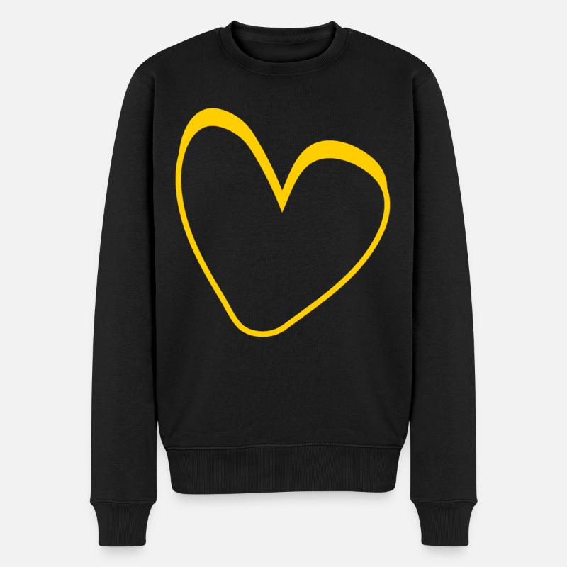 Gelbes Herz Simpel Design - Männer Premium Bio Pullover - Schwarz
