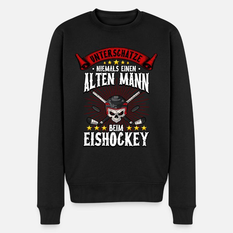 Eishockey Männer - Männer Premium Bio Pullover - Schwarz