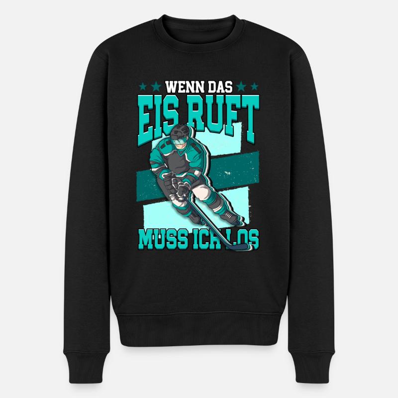 Geheult wird erst wenn es stark blutet Eishockey - Männer Premium Bio Pullover - Schwarz