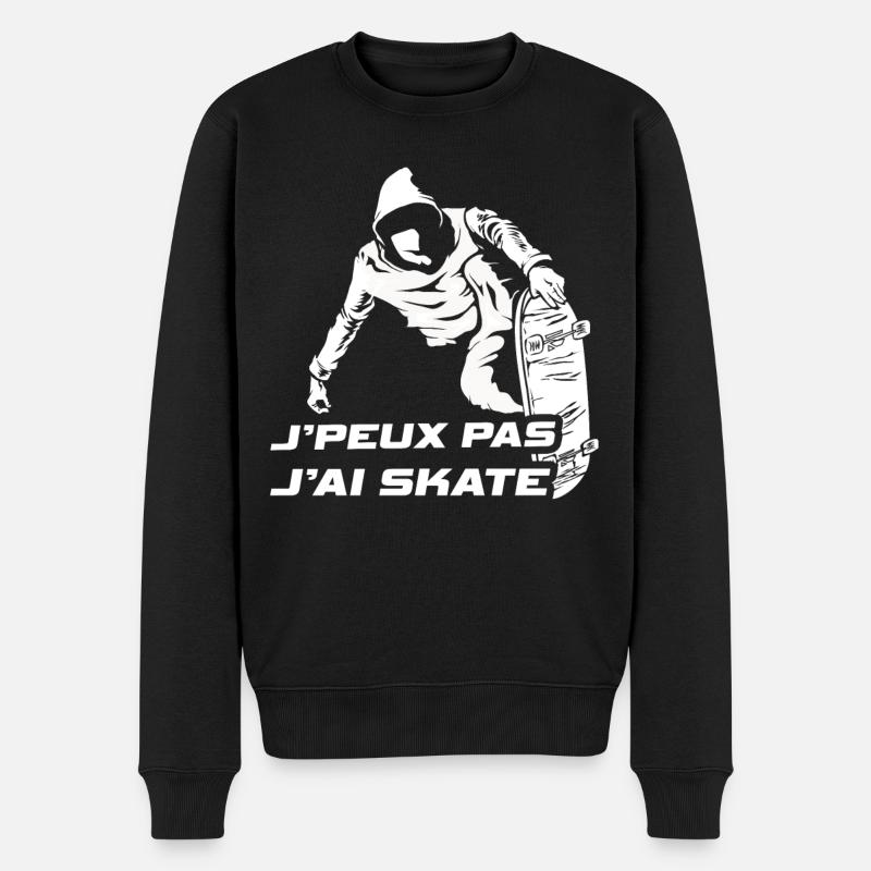 Skating Board Skate Skater Can't I Skateboard - Männer Premium Bio Pullover - Schwarz