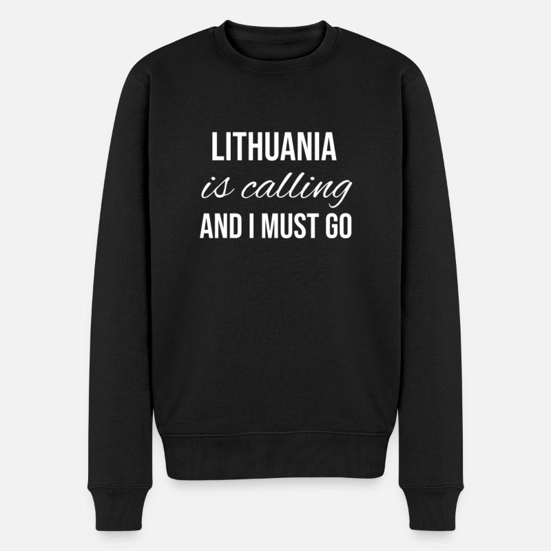 Litauen - Männer Premium Bio Pullover - Schwarz