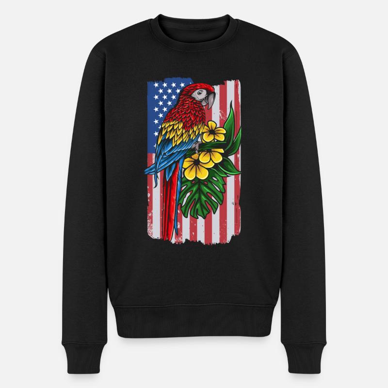 USA Flag Parrot Bird Lover Parrot Bird - Pull Premium bio Homme - noir