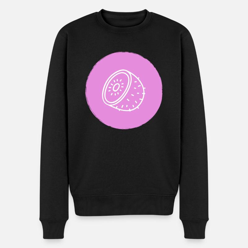 Kiwi - Männer Premium Bio Pullover - Schwarz