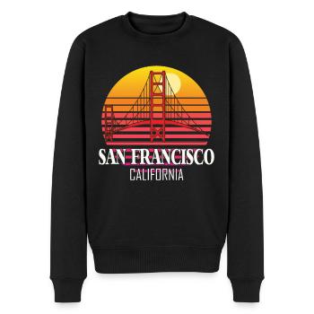 San Francisco Kalifornien Golden Gate Bridge - Männer Premium Bio Pullover - Schwarz - Vorne - Nico (187cm)