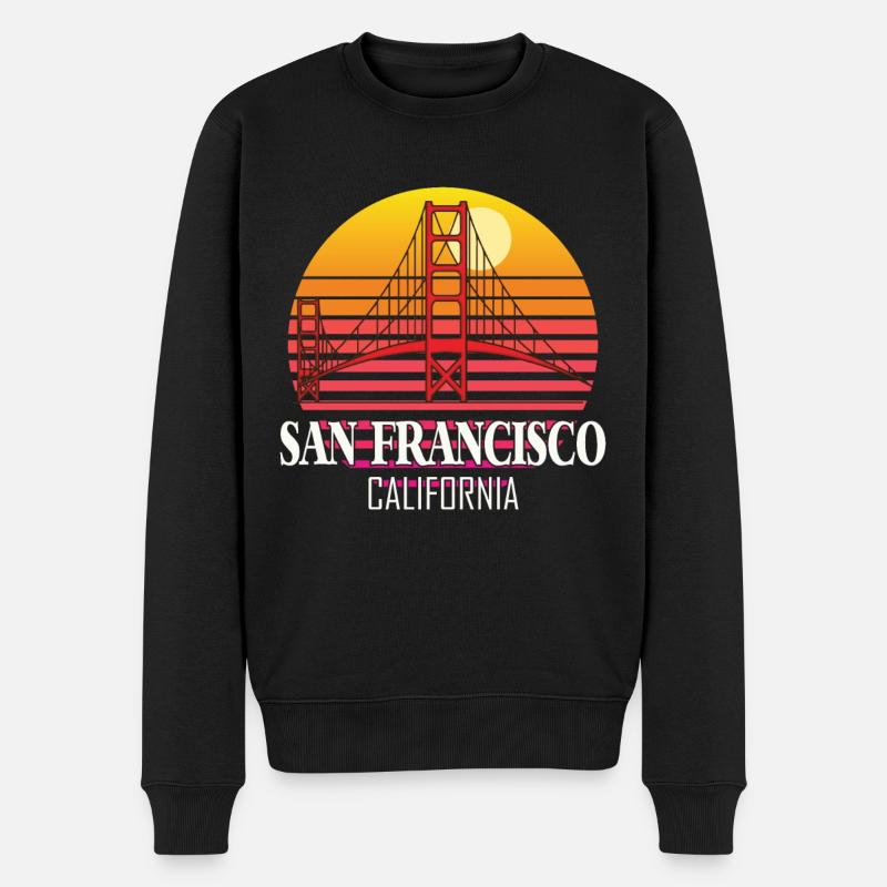 San Francisco Kalifornien Golden Gate Bridge - Männer Premium Bio Pullover - Schwarz