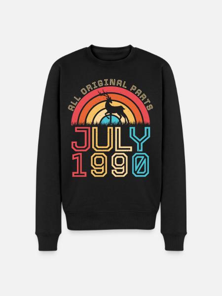 Juli 1990 Retro - Männer Premium Bio Pullover - Schwarz