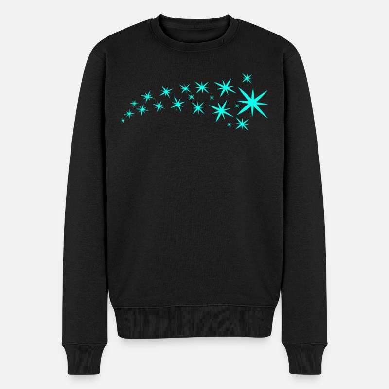 Étoiles vert menthe - Pull Premium bio Homme - noir