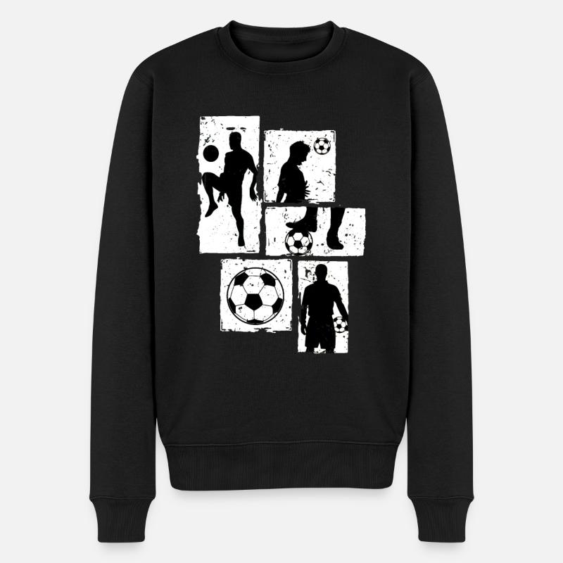 Fußball Retro Trikot Vintage - Männer Premium Bio Pullover - Schwarz