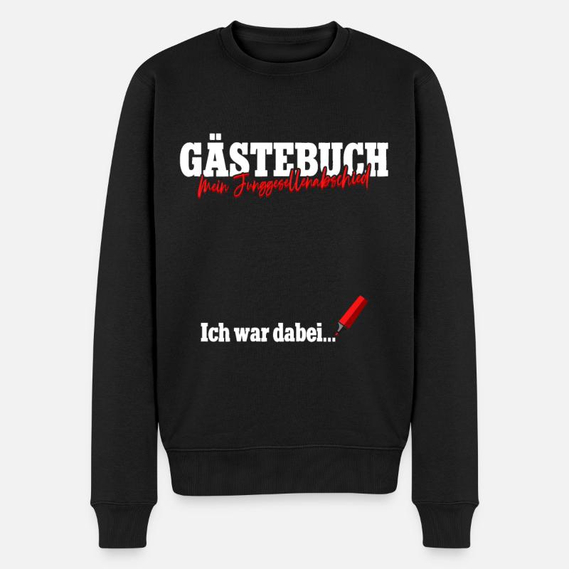 Gästebuch Junggesellinnenabschied - Männer Premium Bio Pullover - Schwarz