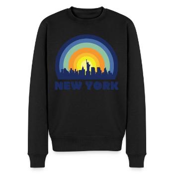 New York City Statue of Liberty Skyline Big Apple - Men's Premium Organic Jumper - black - Front - Nico (187cm)