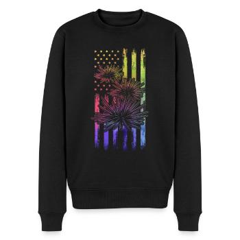 Seeigel US-Flagge Meerestier Amerikanische Flagge - Männer Premium Bio Pullover - Schwarz - Vorne - Nico (187cm)