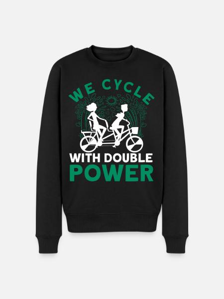 We Cycle With Double Power Tandem Bicycle - Men's Premium Organic Jumper - black
