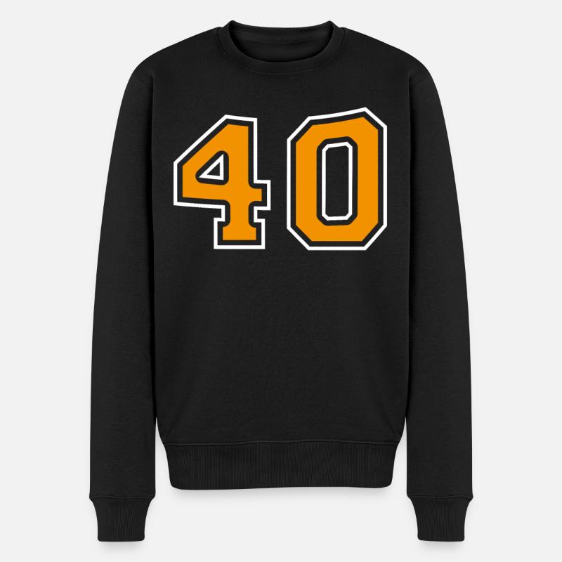 Numéro 40 Orange - Pull Premium bio Homme - noir