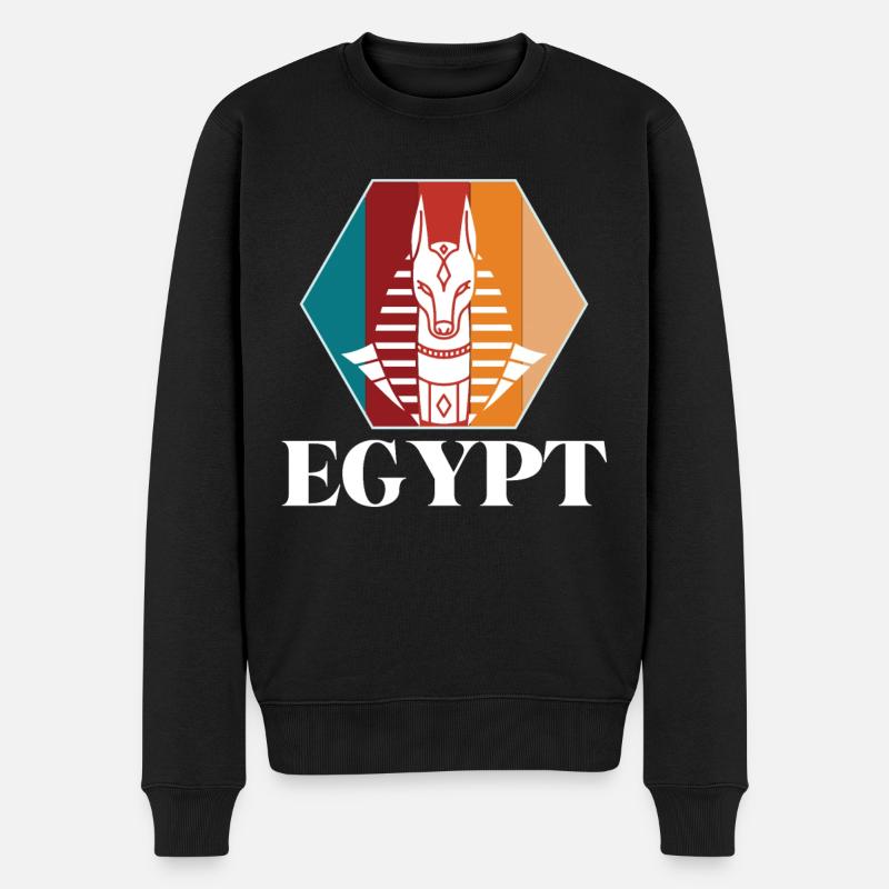 Anubis Ägypten Sphinx Gizeh Pyramide - Männer Premium Bio Pullover - Schwarz