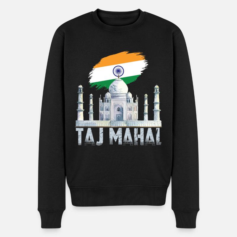 Taj Mahal India Tourist Asie du Sud Mausolée - Pull Premium bio Homme - noir