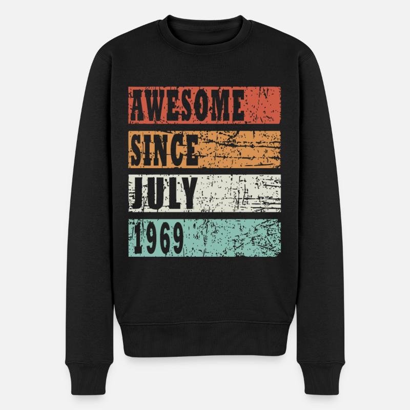geschenk juli 1969 Geburtsmonat - Männer Premium Bio Pullover - Schwarz