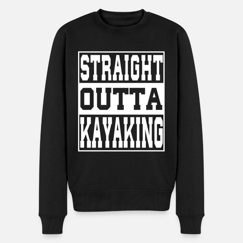 Kajak Spruch lustig - Männer Premium Bio Pullover - Schwarz