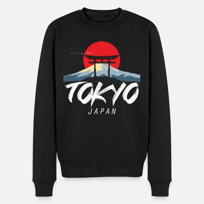 Tokyo Berge Japan Tourist Asien Japanisch - Männer Premium Bio Pullover - Schwarz