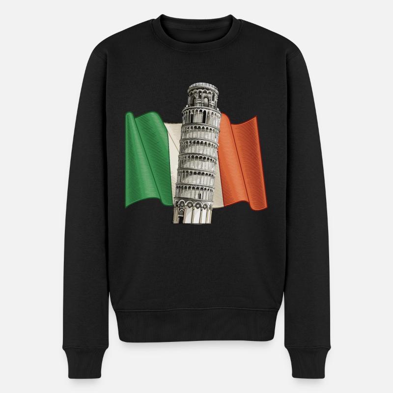 Schiefer Turm von Pisa Italien Flagge Toskana - Männer Premium Bio Pullover - Schwarz