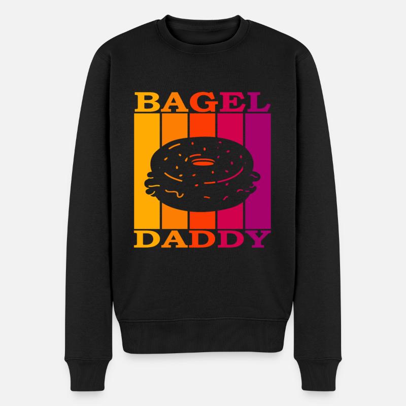 Bagel Daddy - Männer Premium Bio Pullover - Schwarz