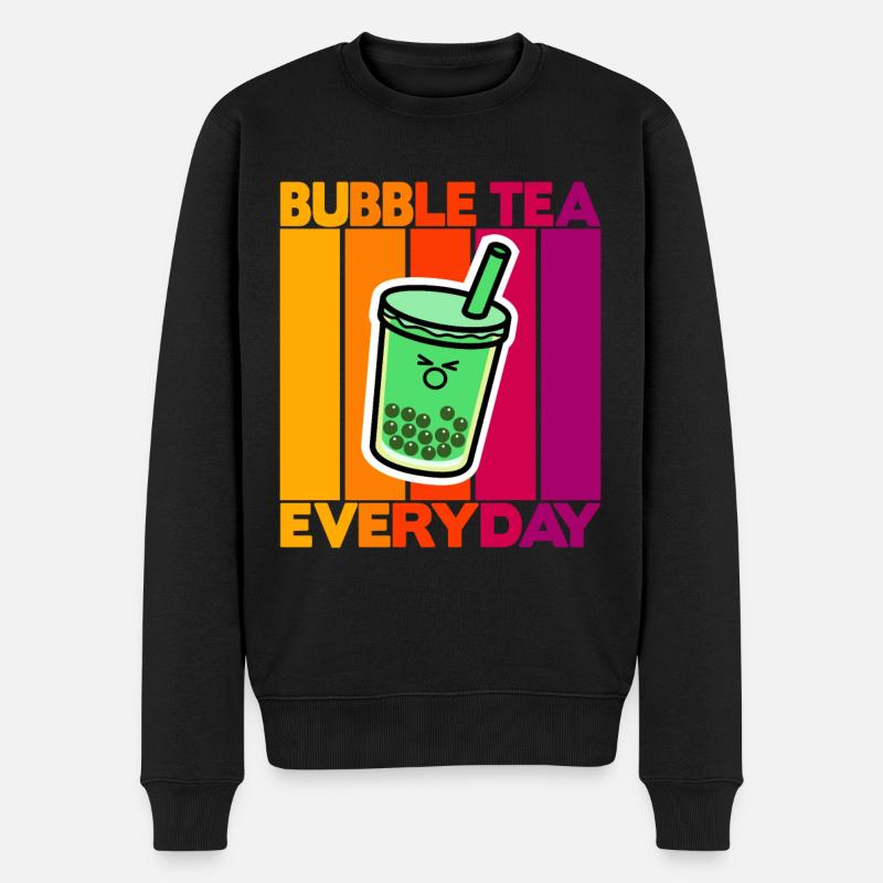 Bubble Tea Everyday - Männer Premium Bio Pullover - Schwarz