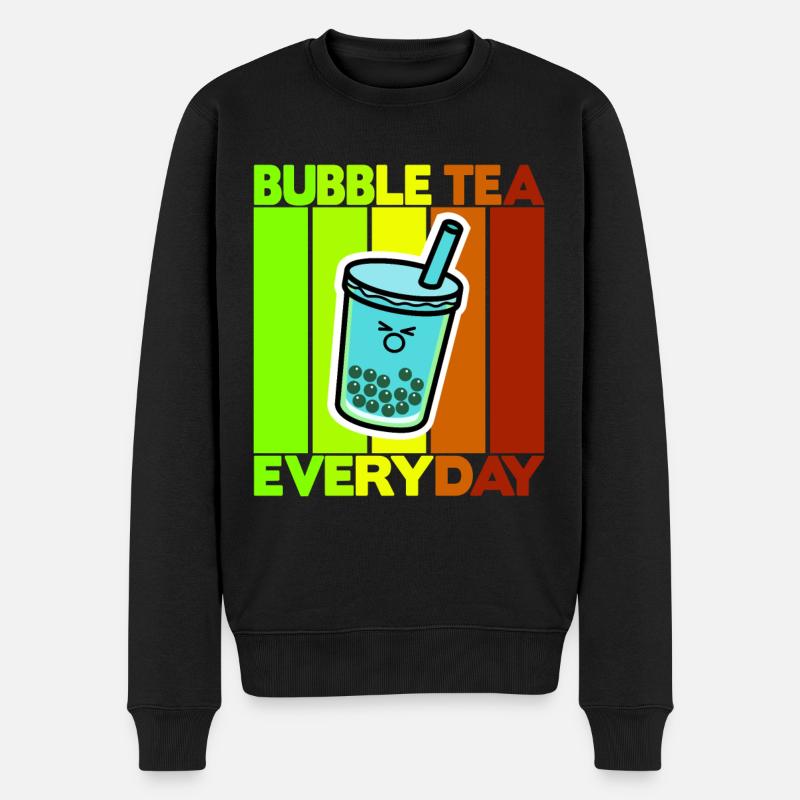 Bubble Tea tous les jours - Pull Premium bio Homme - noir