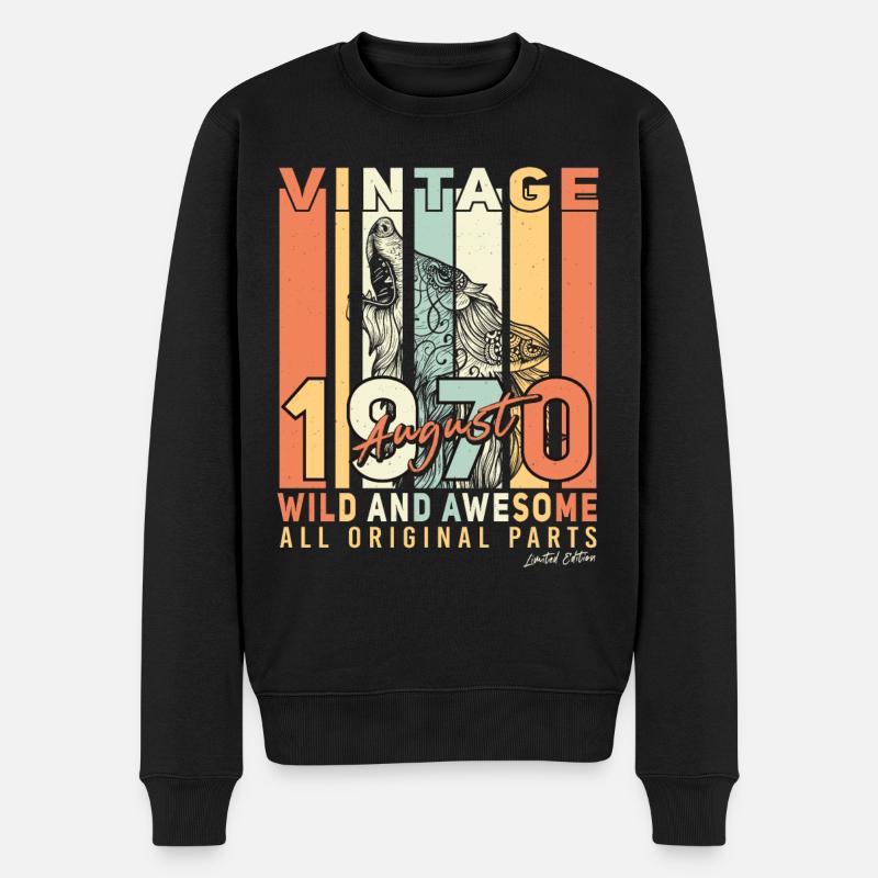 Rétro 1970 Août - Pull Premium bio Homme - noir