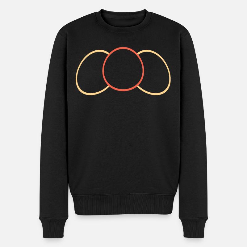 Ovale Gelb -Rot - Gelb - Männer Premium Bio Pullover - Schwarz
